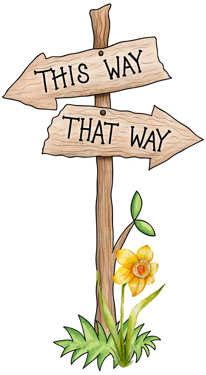 Panneau de signalisation montrant deux routes